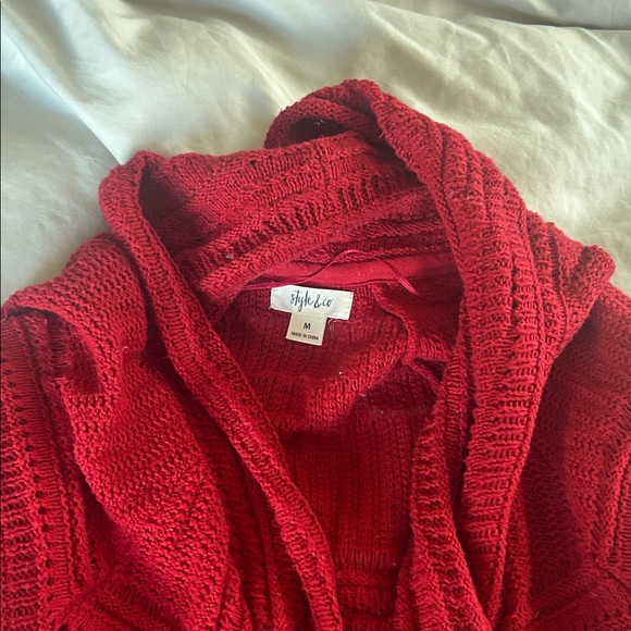 Style & Co. Women's Red Cardigan Sweater - Picture 10 of 16